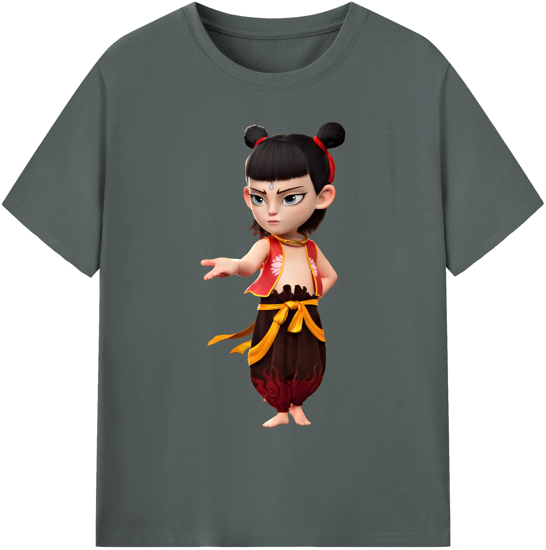 （画像用） Ne Zha 2 ナタ 魔童の大暴れ 綿100％ メンズ半袖Tシャツ｜肌触りやわらか＆通気性